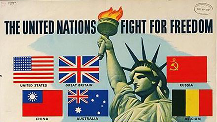 Propagandaplakat der United Nations von 1942 (Ausschnitt)